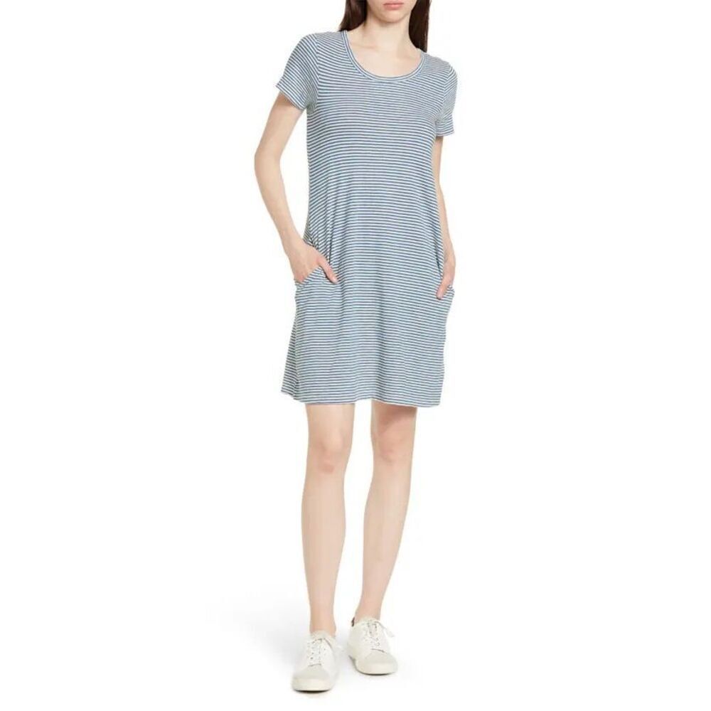 Faherty Sanibel Dress Small Striped Button Down In Back Nautical Pockets size M